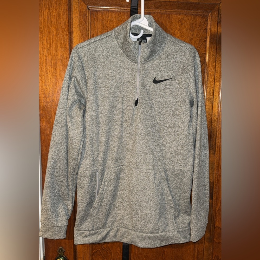 Nike Dri-fit Heather Gray Quarter-Zip Sweatshirt